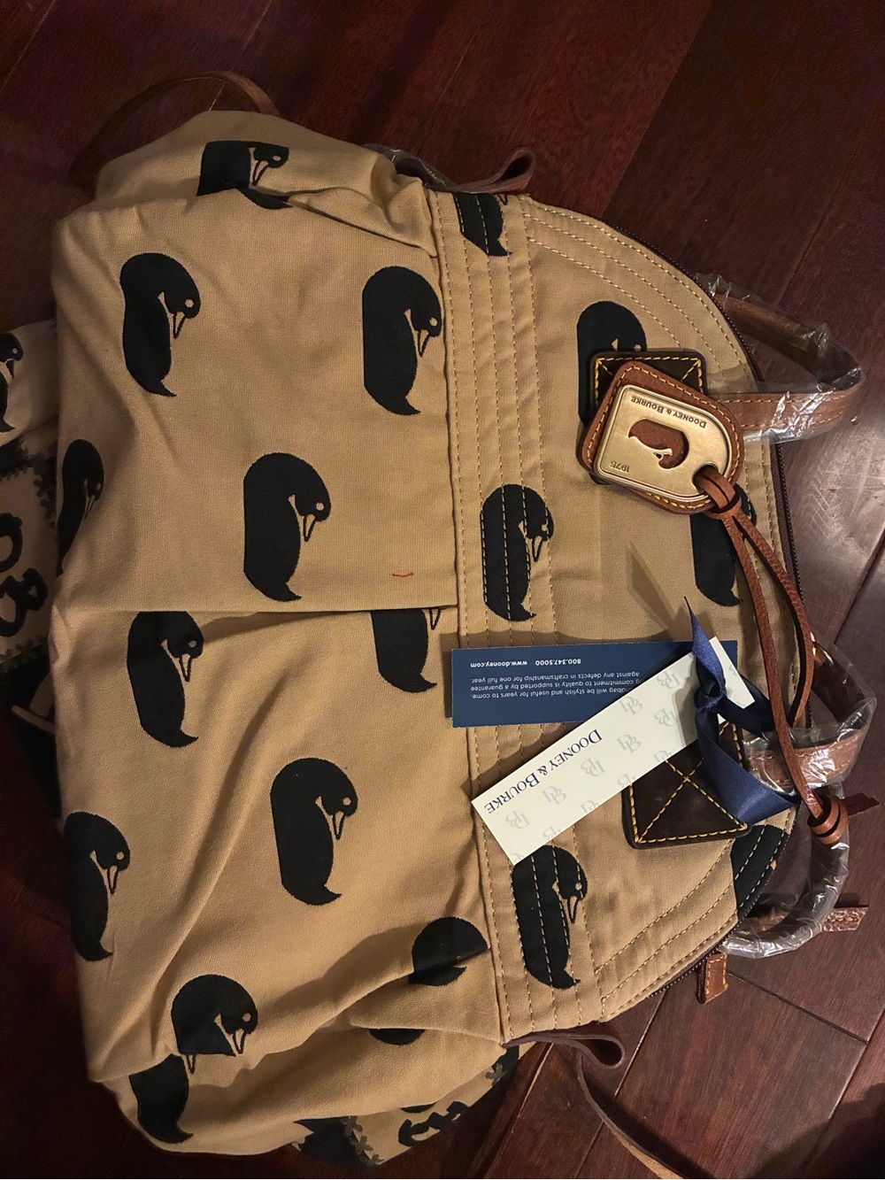 Dooney & Bourke Tan and Black Martina Sport Duck Handbag